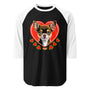 3/4 sleeve raglan shirt | DOG LOVE