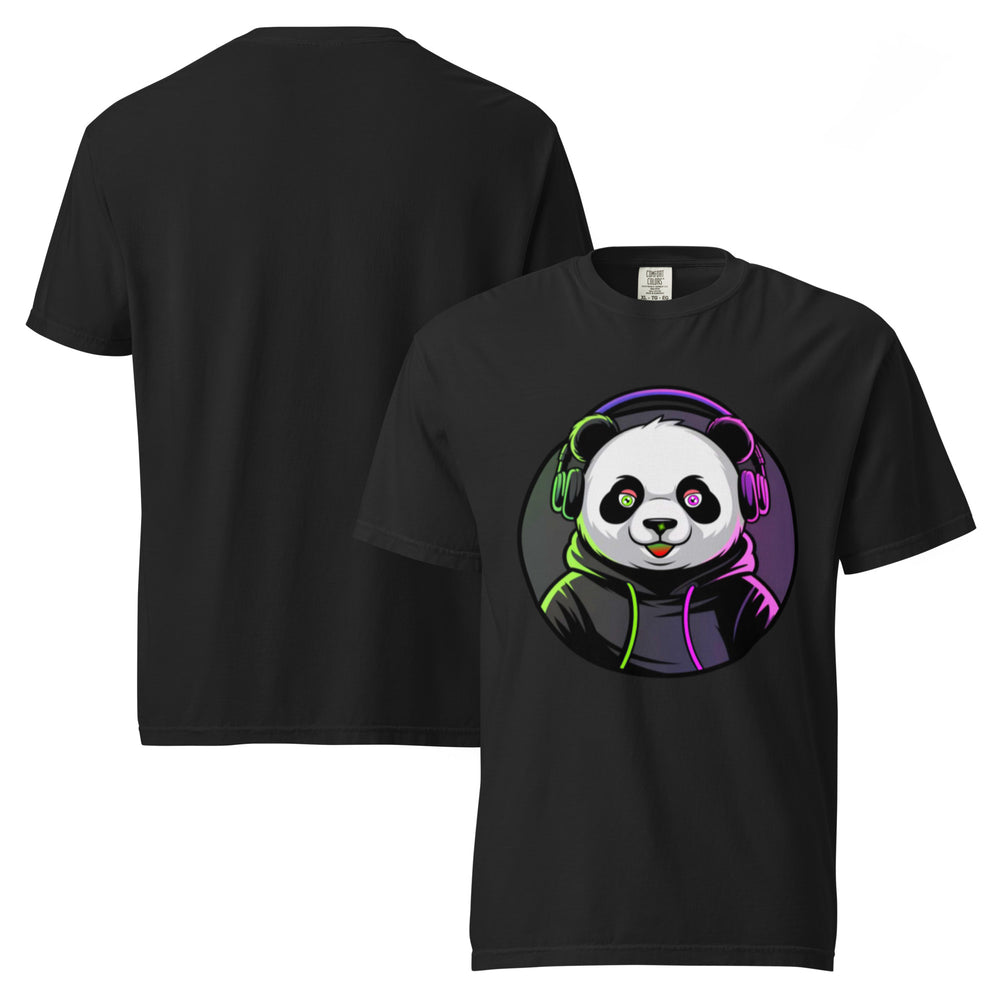 Unisex garment-dyed heavyweight t-shirt | PANDA MIT KOPFHÖRER