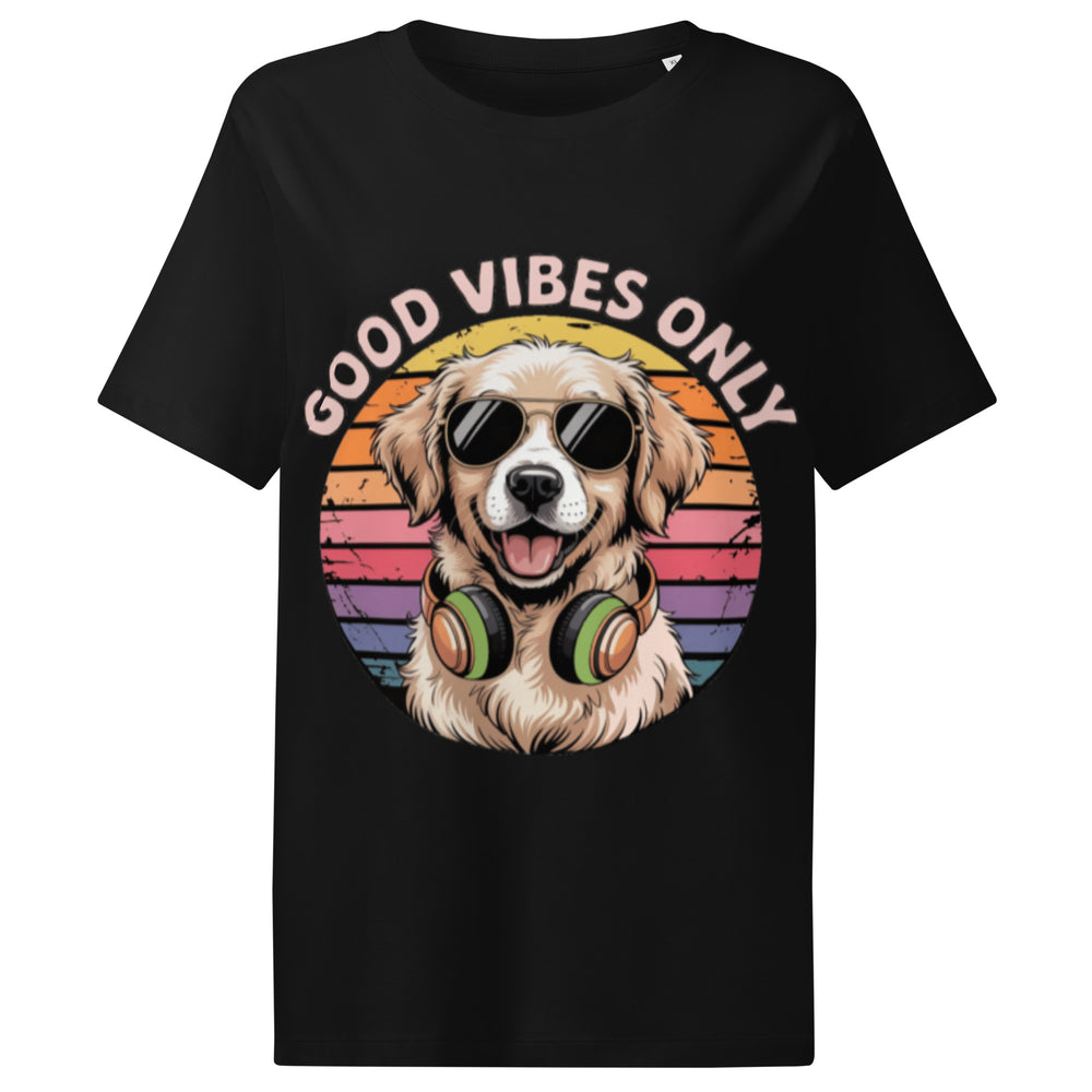 Women’s organic ribbed neck t-shirt | Hund Good Vibes