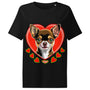 Women’s organic ribbed neck t-shirt | DOG LOVE