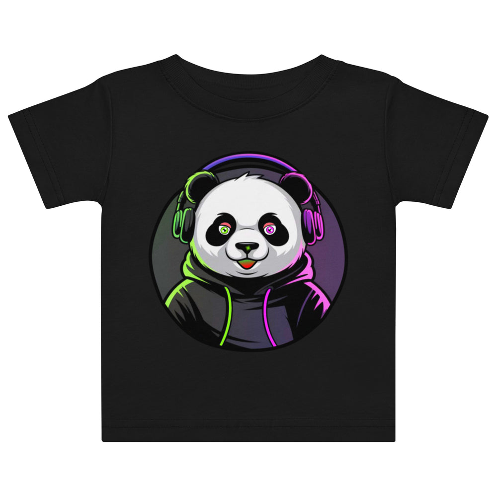Baby jersey t-shirt | PANDA MIT KOPFHÖRER