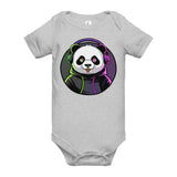 Baby short sleeve one piece | PANDA MIT KOPFHÖRER 4