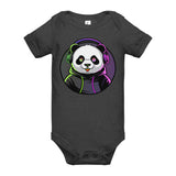 Baby short sleeve one piece | PANDA MIT KOPFHÖRER 2