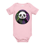 Baby short sleeve one piece | PANDA MIT KOPFHÖRER 5