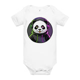 Baby short sleeve one piece | PANDA MIT KOPFHÖRER 7