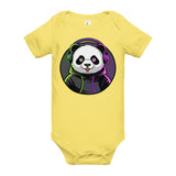 Baby short sleeve one piece | PANDA MIT KOPFHÖRER 6