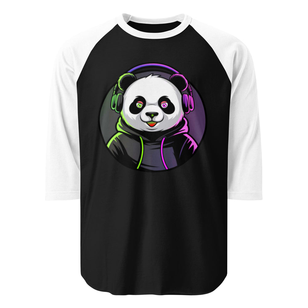 3/4 sleeve raglan shirt | PANDA MIT KOPFHÖRER
