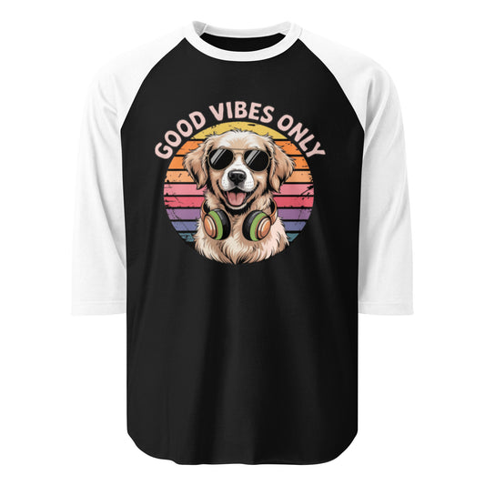 3/4 sleeve raglan shirt  | Hund Good Vibes