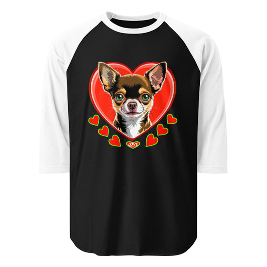 3/4 sleeve raglan shirt | DOG LOVE