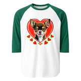 3/4 sleeve raglan shirt | DOG LOVE 10