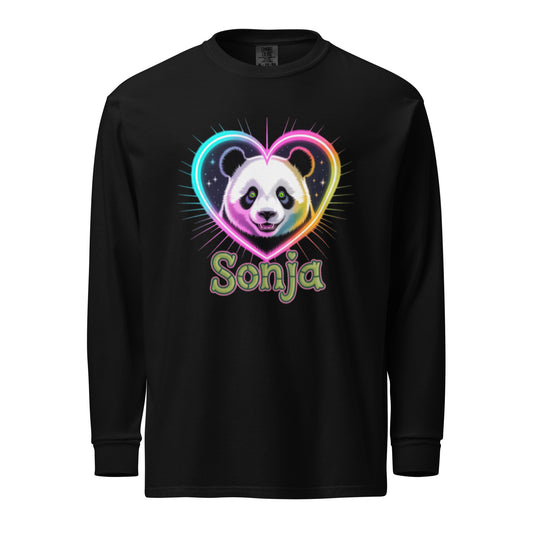 Garment-dyed heavyweight long-sleeve shirt | PANDA SONYA