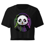 Women’s crop top | PANDA MIT KOPFHÖRER 1