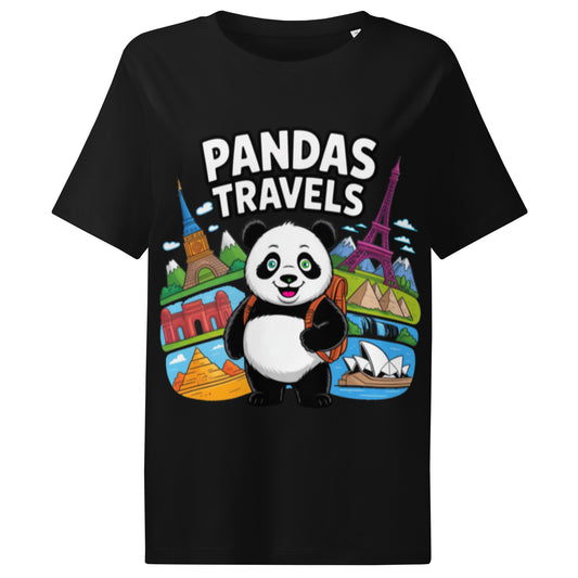 Women’s organic ribbed neck t-shirt  | PANDA-TRAVELS
