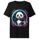 Women’s organic ribbed neck t-shirt | PANDA PLANET 1