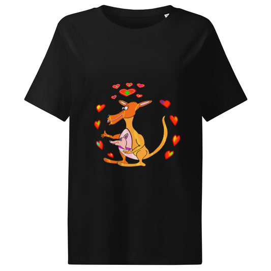 Women’s organic ribbed neck t-shirt | Känguru Australien