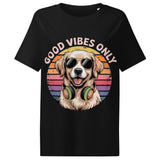 Women’s organic ribbed neck t-shirt  | Hund Good Vibes 1