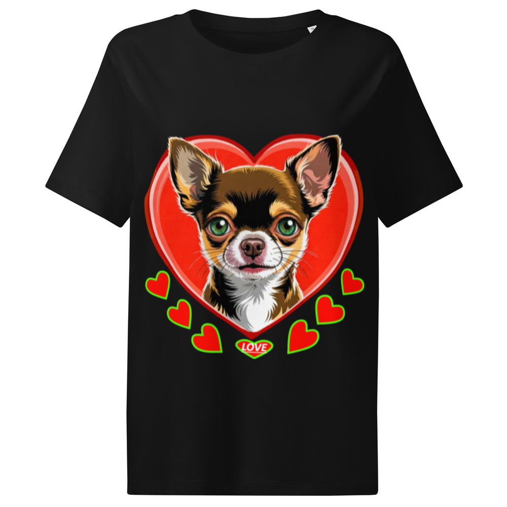 Women’s organic ribbed neck t-shirt | DOG LOVE
