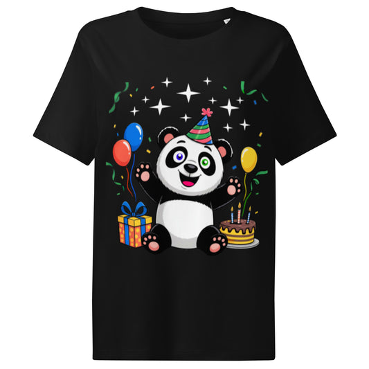Women’s organic ribbed neck t-shirt  | Panda Geburtstag