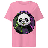 Women’s organic ribbed neck t-shirt | PANDA MIT KOPFHÖRER 9