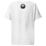 Women’s organic ribbed neck t-shirt | PANDA MIT KOPFHÖRER 16