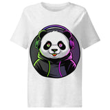 Women’s organic ribbed neck t-shirt | PANDA MIT KOPFHÖRER 15