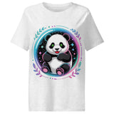 Women’s organic ribbed neck t-shirt | PANDA PLANET 15