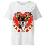 Women’s organic ribbed neck t-shirt | DOG LOVE 15