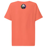 Women’s organic ribbed neck t-shirt | PANDA MIT KOPFHÖRER 8