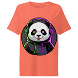 Women’s organic ribbed neck t-shirt | PANDA MIT KOPFHÖRER 7