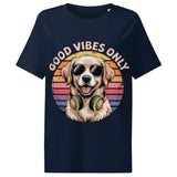 Women’s organic ribbed neck t-shirt  | Hund Good Vibes 3