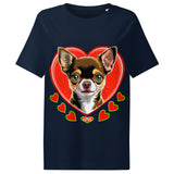 Women’s organic ribbed neck t-shirt | DOG LOVE 3