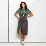 Women’s organic ribbed neck t-shirt | PANDO LOVE 13