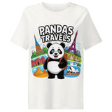 Women’s organic ribbed neck t-shirt  | PANDA-TRAVELS 9