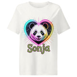 Women’s organic ribbed neck t-shirt | PANDA SONYA 17