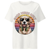 Women’s organic ribbed neck t-shirt  | Hund Good Vibes 17