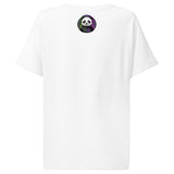 Women’s organic ribbed neck t-shirt | PANDA MIT KOPFHÖRER 20