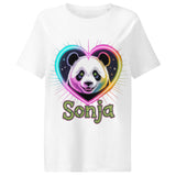 Women’s organic ribbed neck t-shirt | PANDA SONYA 19