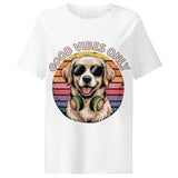 Women’s organic ribbed neck t-shirt  | Hund Good Vibes 19